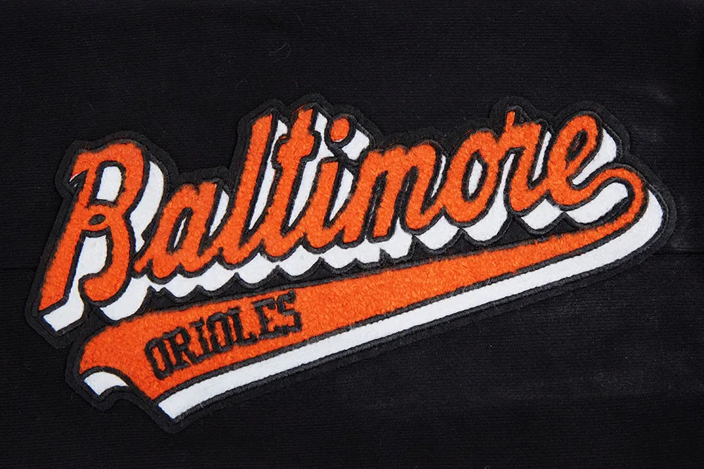 MLB BALTIMORE ORIOLES SCRIPT TAIL MEN'S RIB FLC SWEATPANT (BLACK/ORANGE)