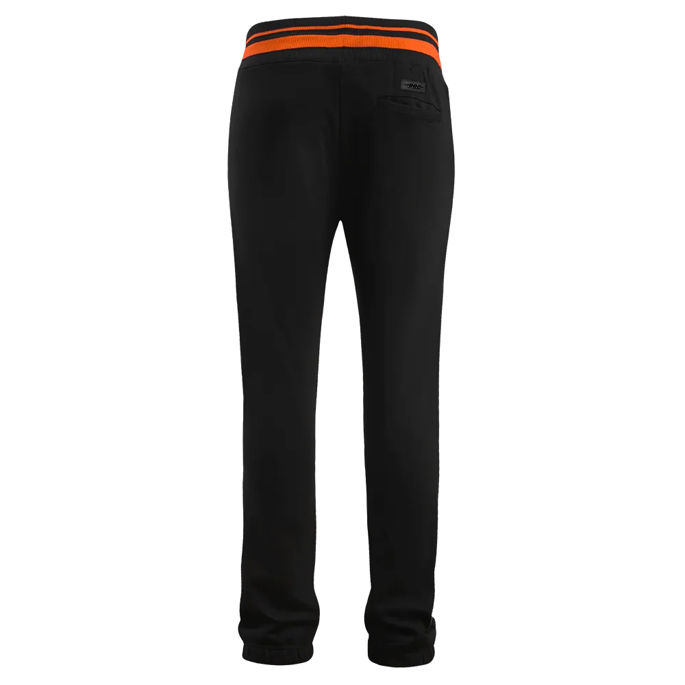 MLB BALTIMORE ORIOLES SCRIPT TAIL MEN'S RIB FLC SWEATPANT (BLACK/ORANGE)