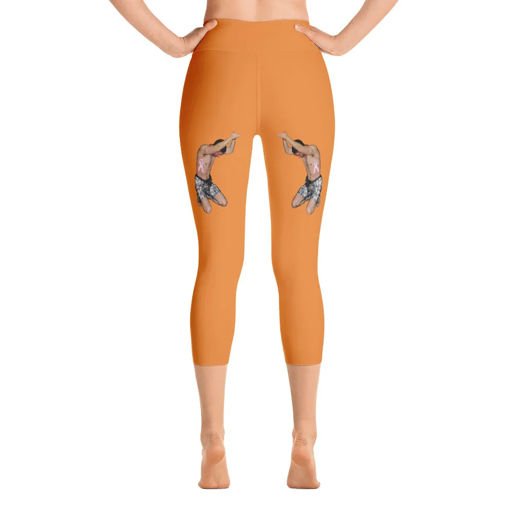 Our best viral leggings orange awesome goddess black letters