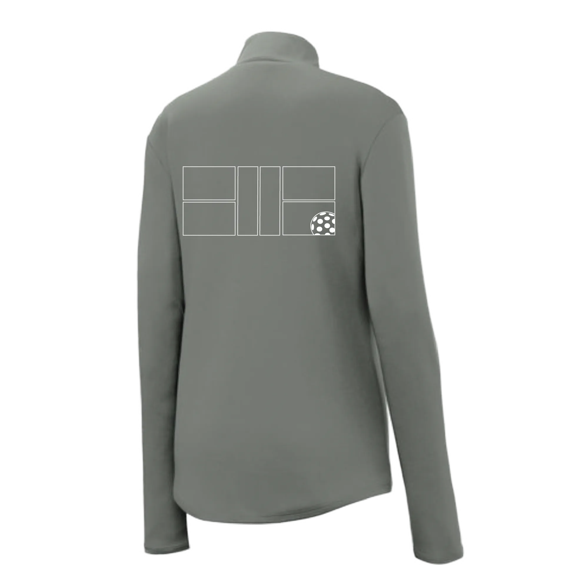 Pickleball Court With Pickleball (Customizable) | Women’s 1/4 Zip Pullover Athletic Shirt | 100% Polyester