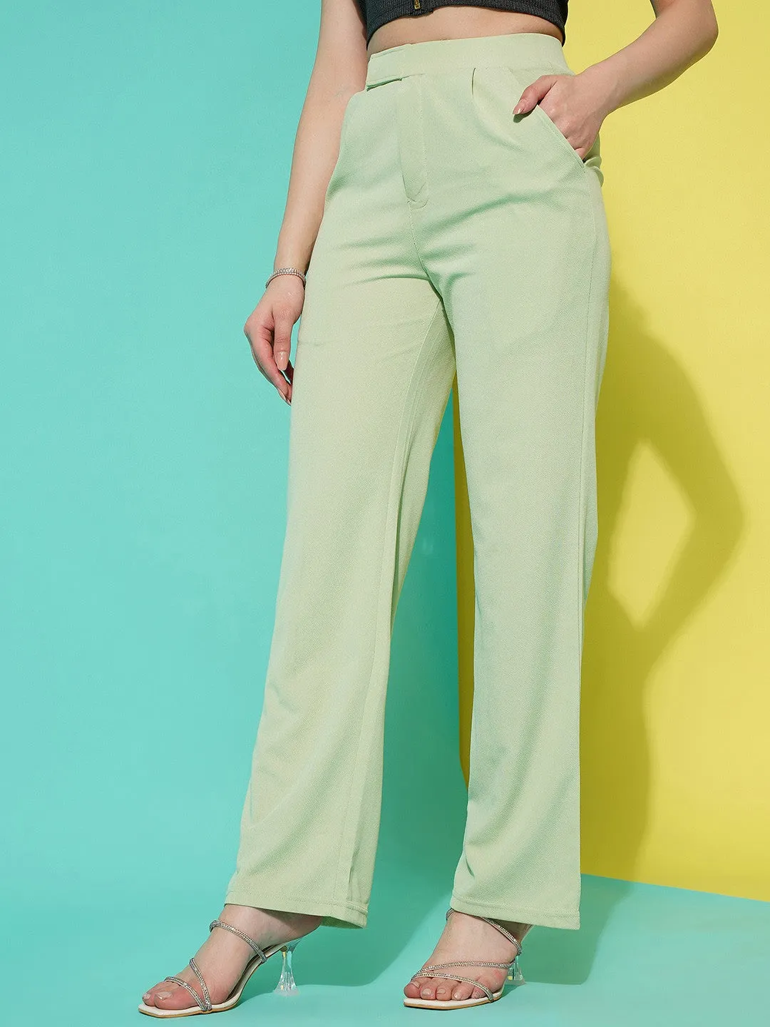 Pista Mid-Rise Regular Fit Slip-On Trousers