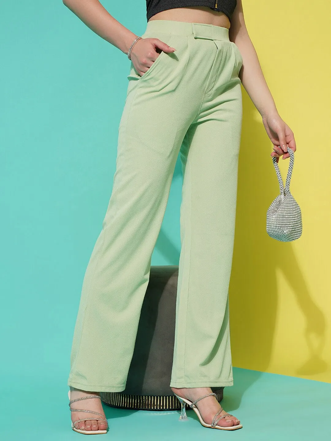 Pista Mid-Rise Regular Fit Slip-On Trousers