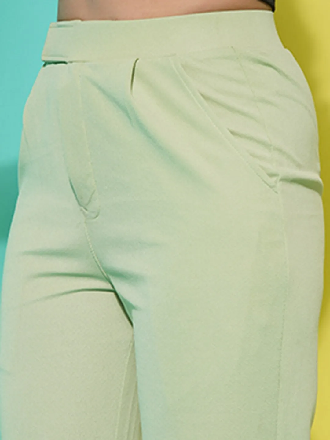 Pista Mid-Rise Regular Fit Slip-On Trousers