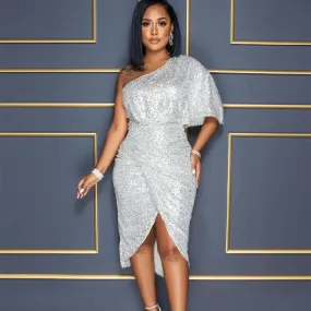 Pure Color Sequins Women's Clothing Dress