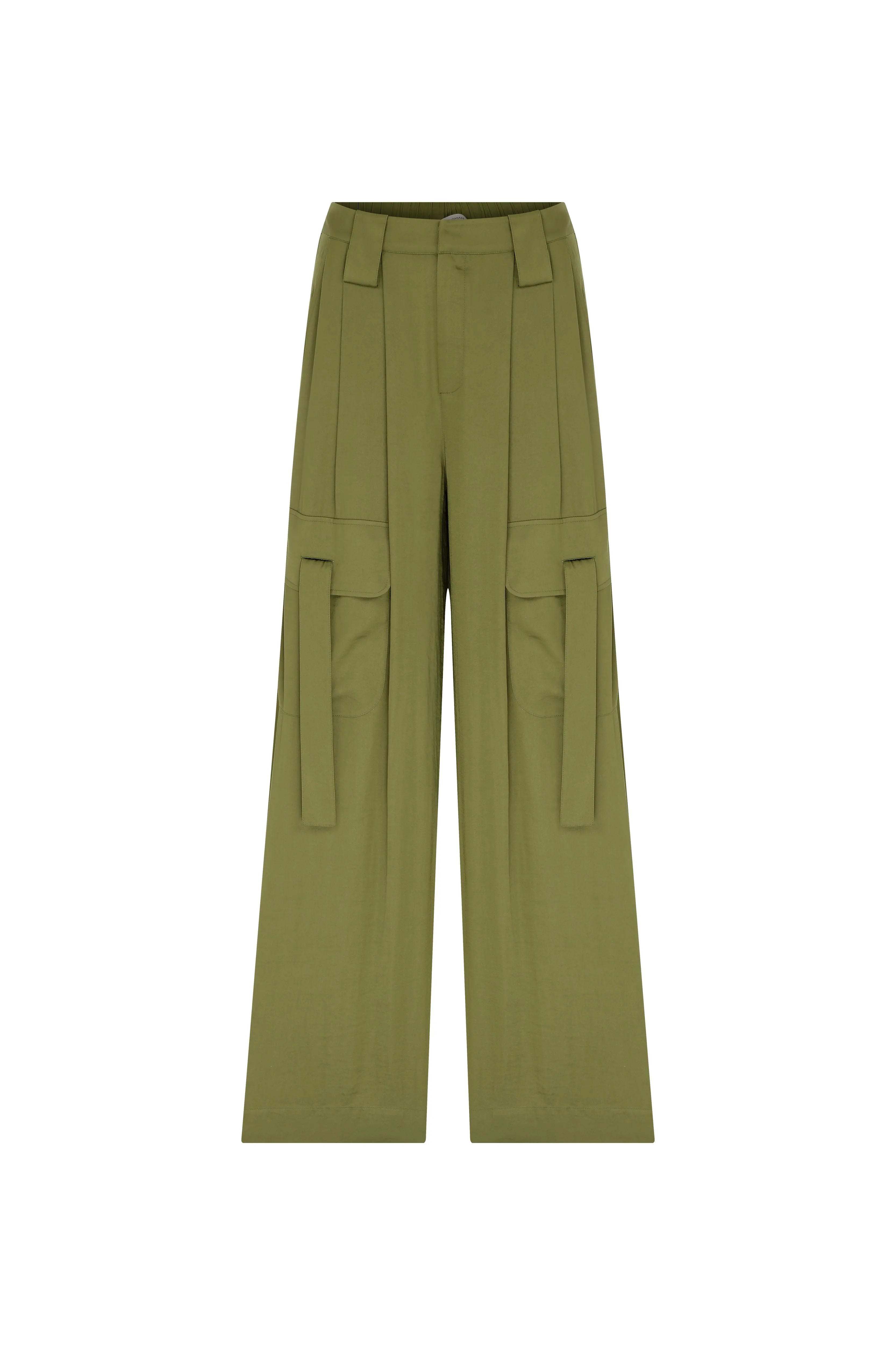 Roman Solid Cargo Pocket Trousers Green