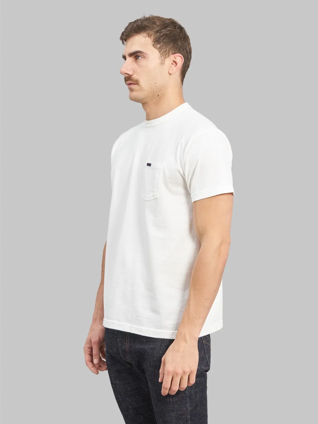 Samurai Jeans SJST-PCMIIL Heavyweight Pocket Plain T-Shirt White
