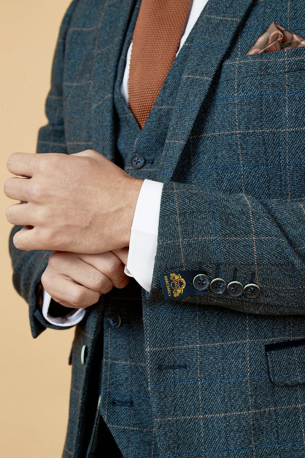 SCOTT - Blue Check Three Piece Suit