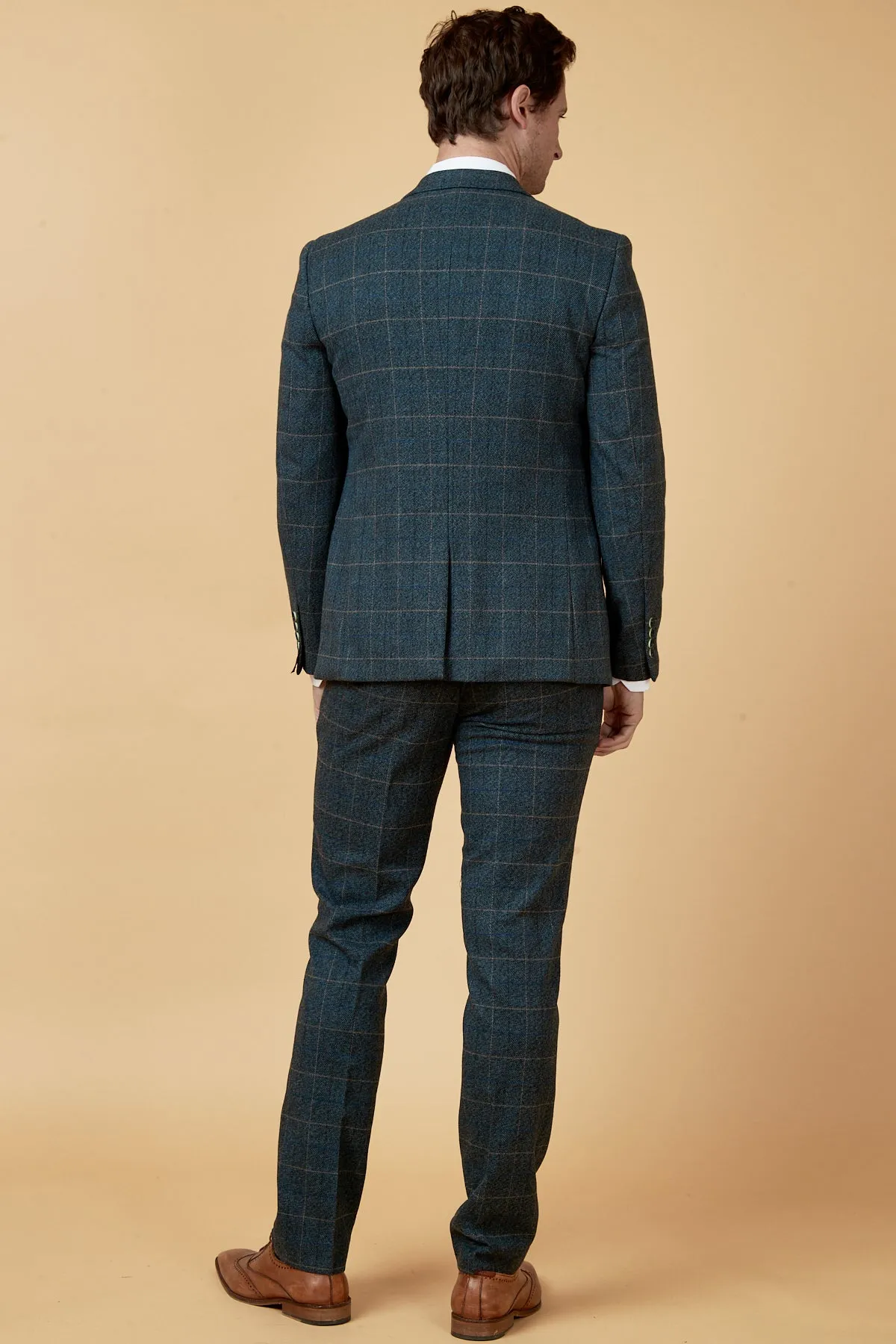 SCOTT - Blue Check Three Piece Suit