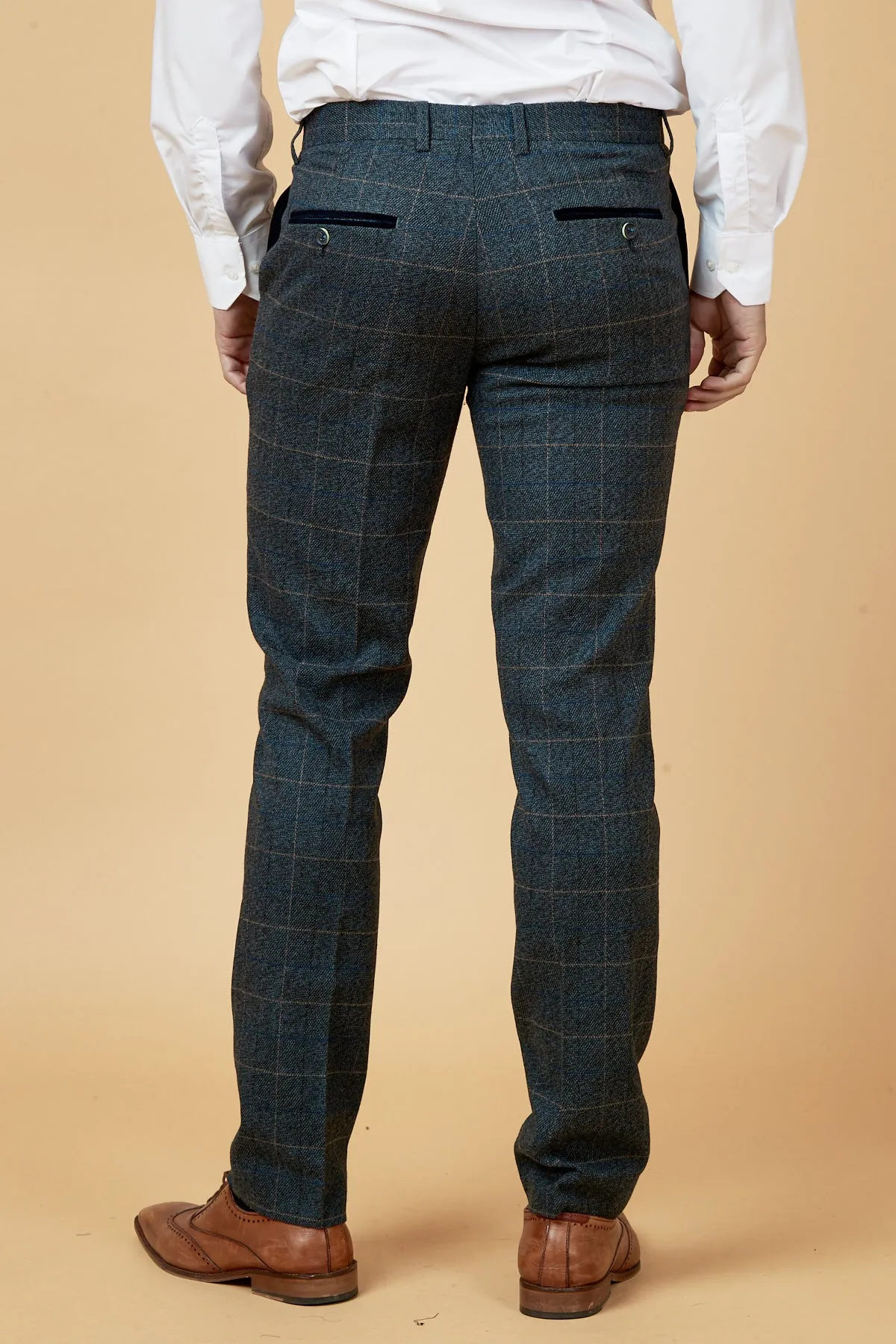 SCOTT - Blue Check Three Piece Suit