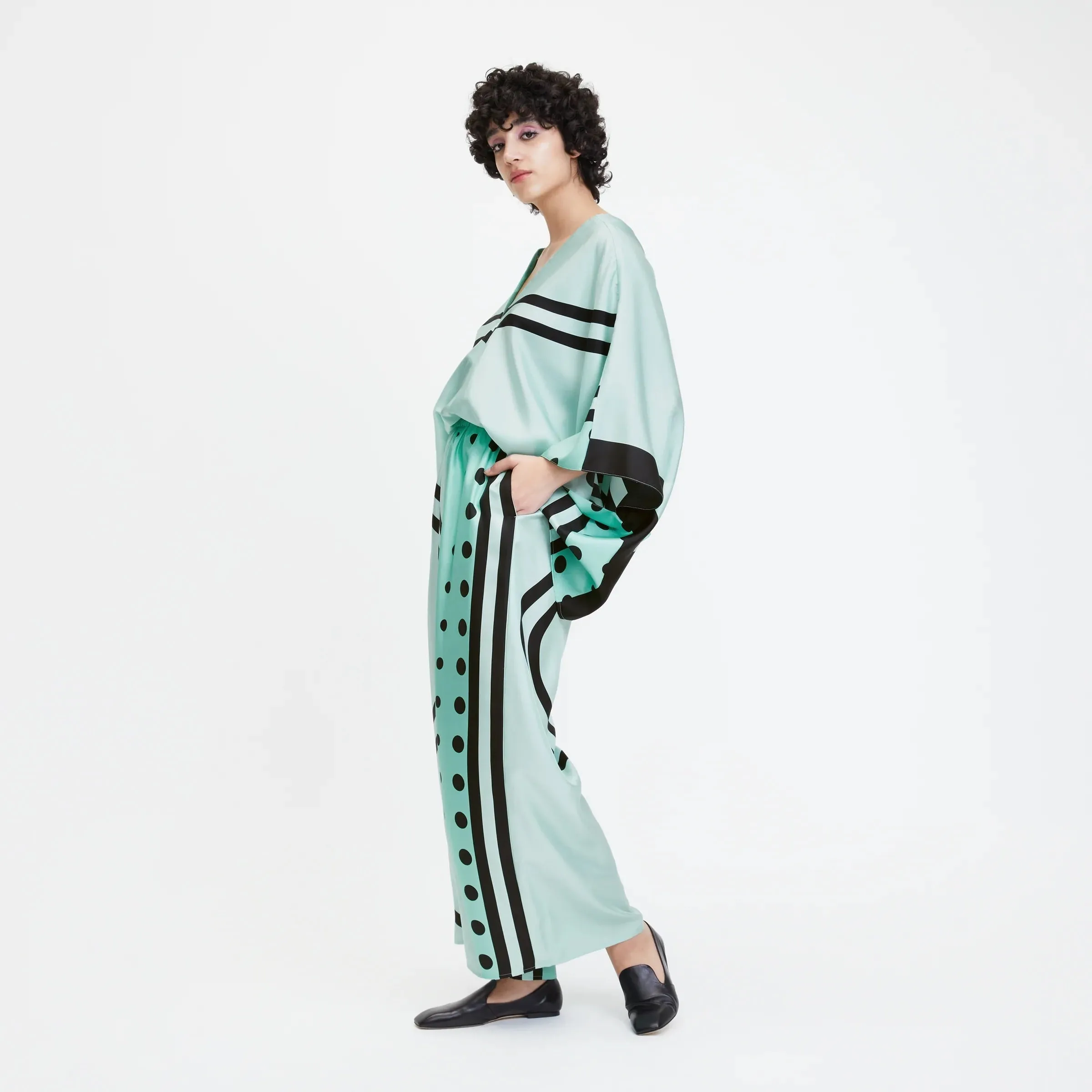 Soft Satin Silk Co-ord Set , Printed Women's Co-ord