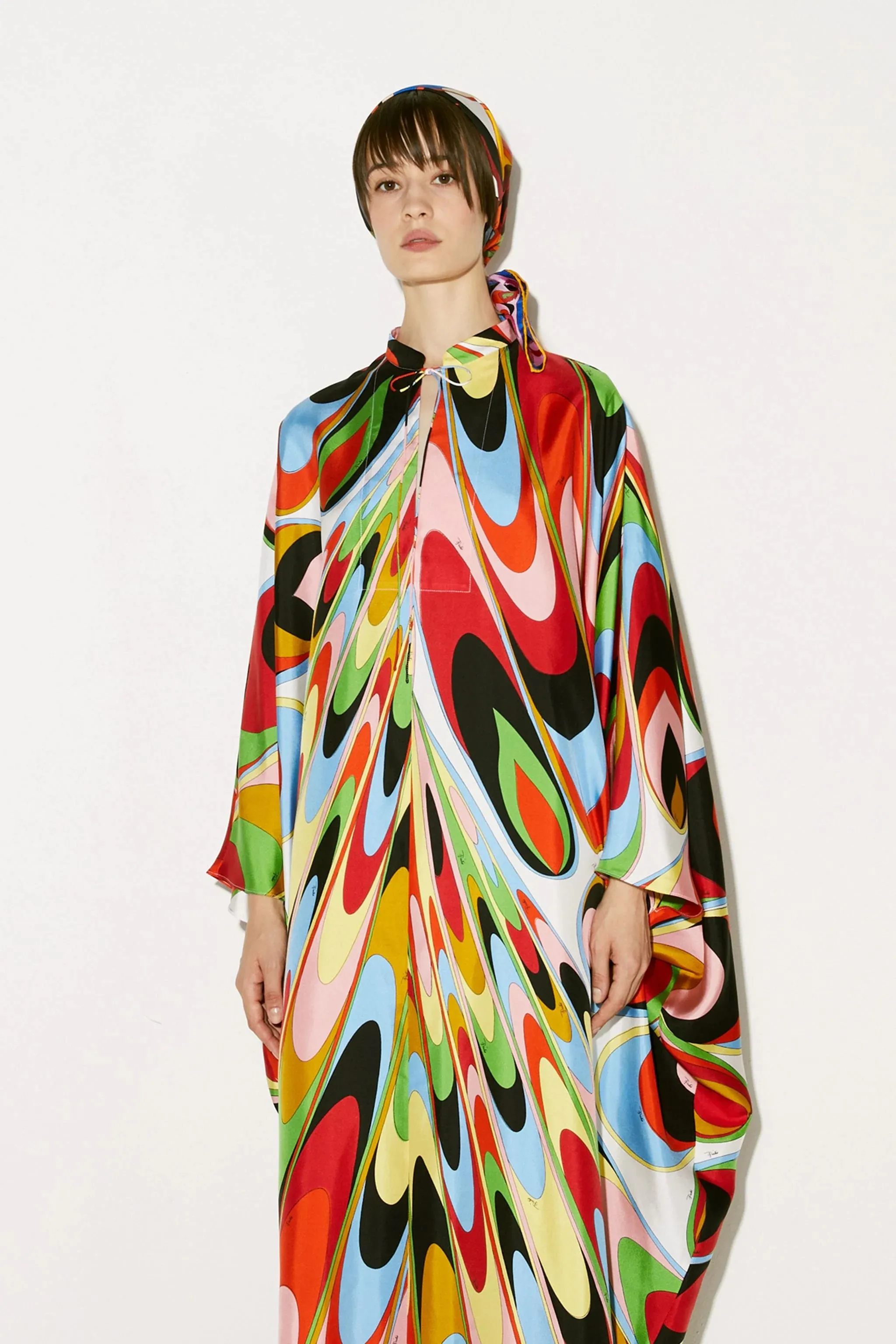 Soft Satin Silk Multi Mix Color Women's Long Kaftan