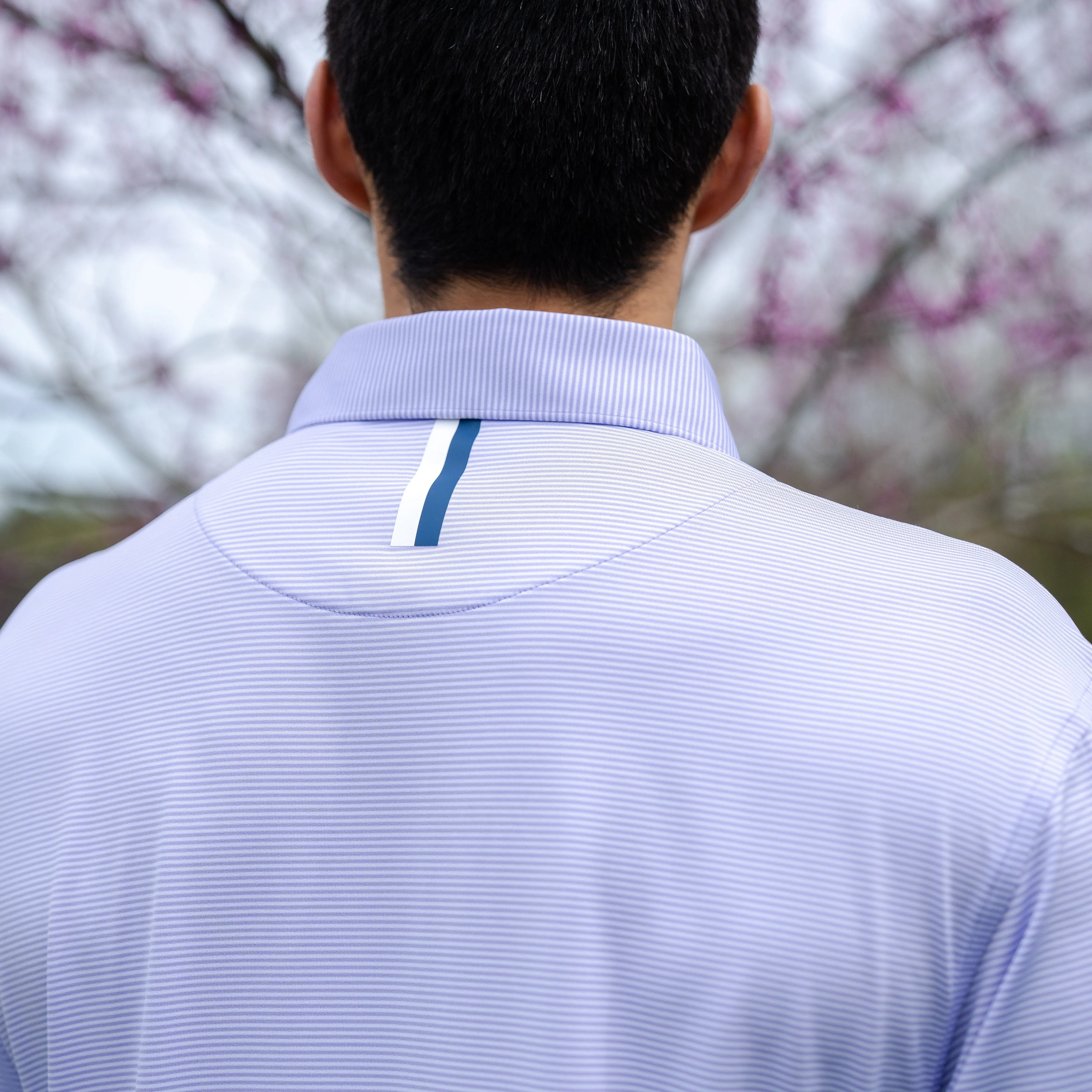 The Crispy Stripe | Performance Polo | The Crispy Stripe - Lavender/White