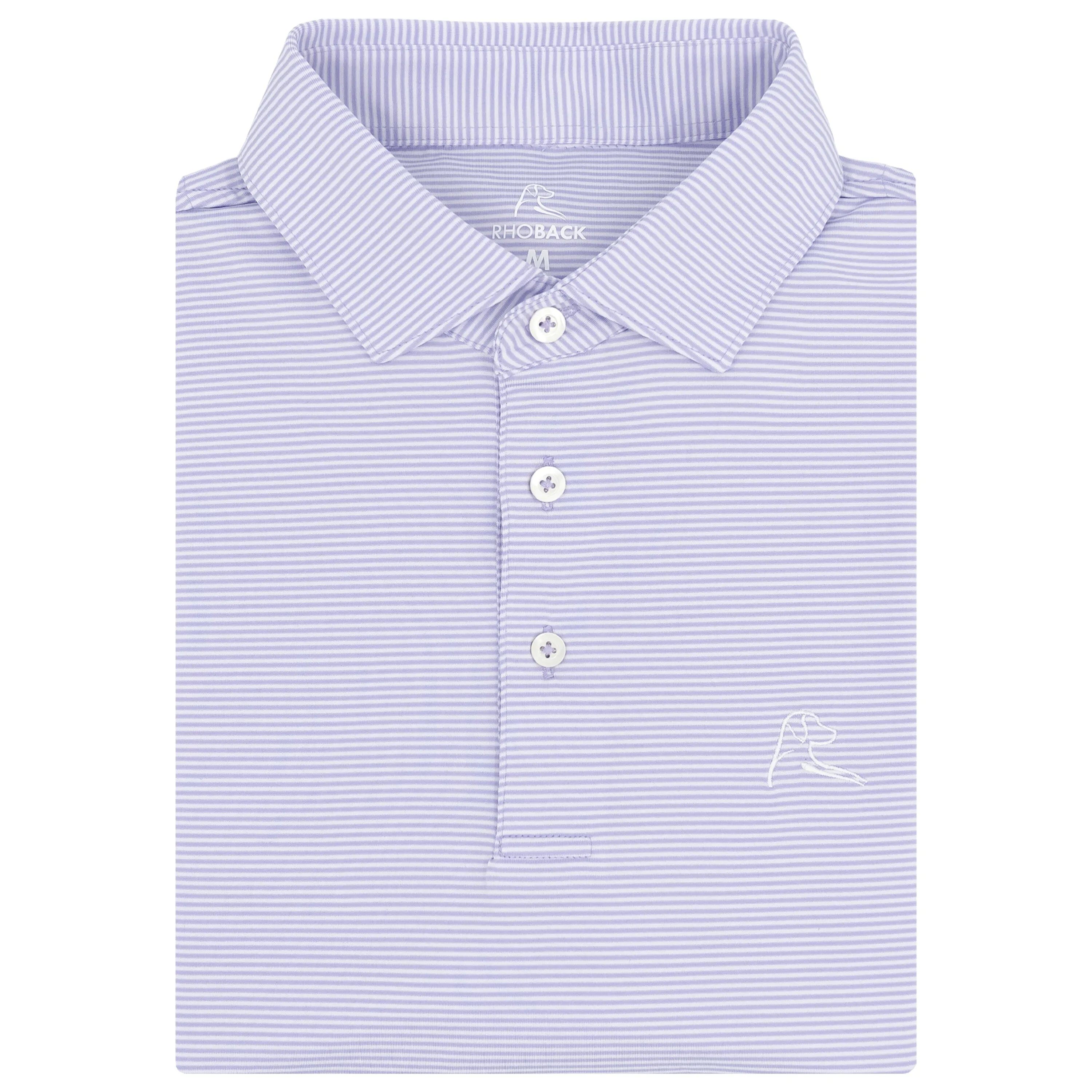 The Crispy Stripe | Performance Polo | The Crispy Stripe - Lavender/White