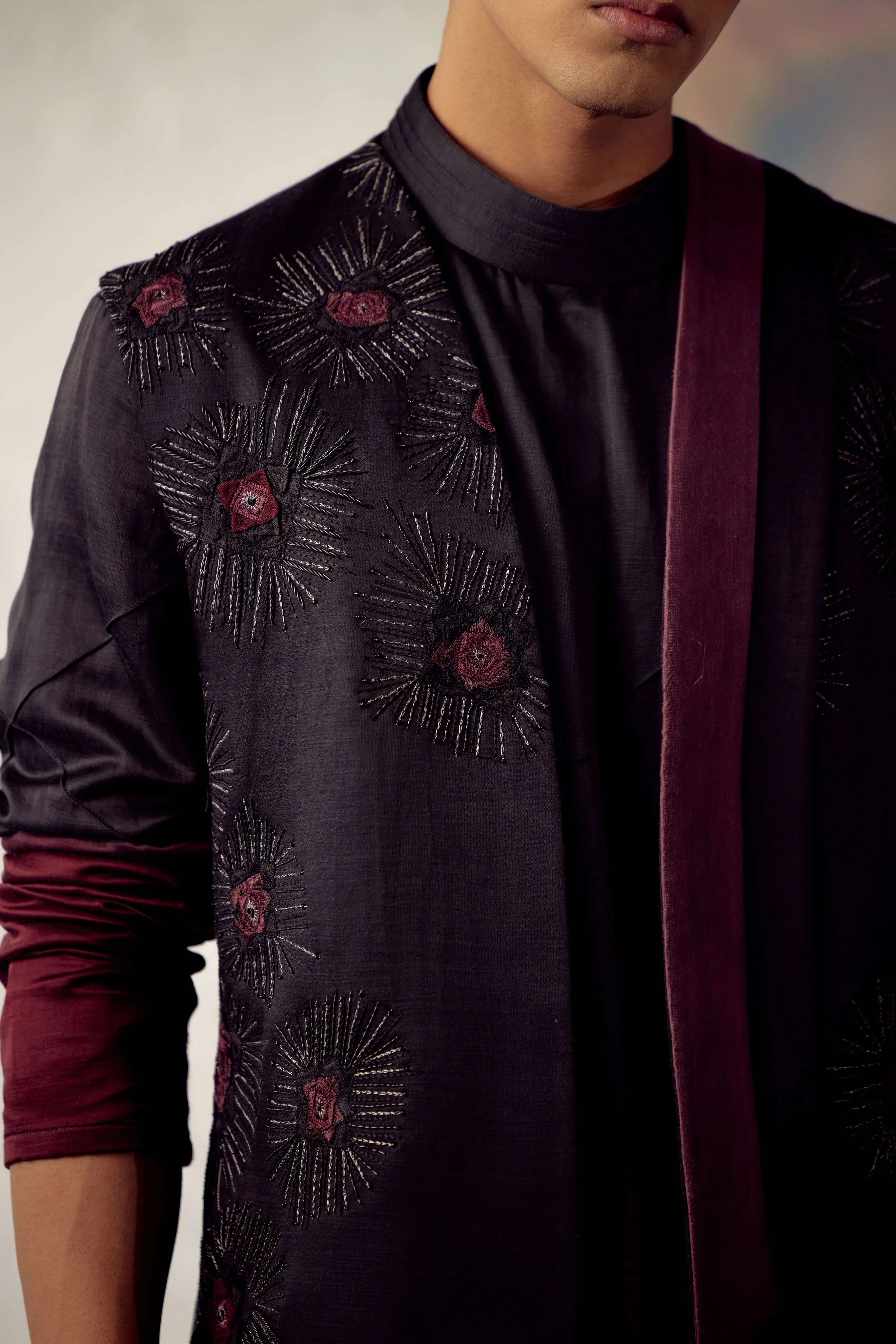 Wine Ombre Kurta set