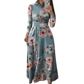 Women Dress New Spring European American Posed Printing Full Sleeve With Loose women's Clothing S1684641