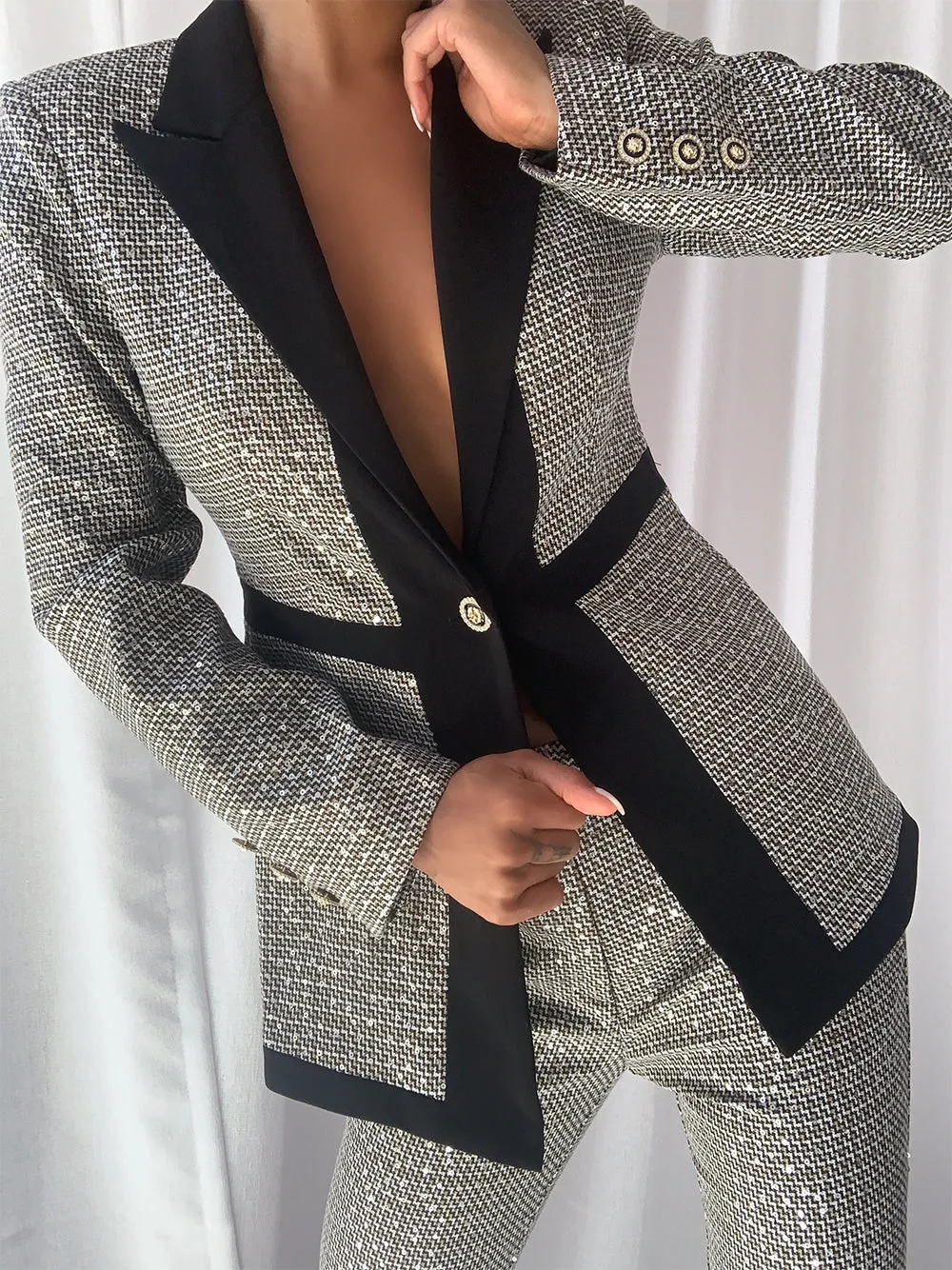 Women Fashion Blazer & Pants Set 387125