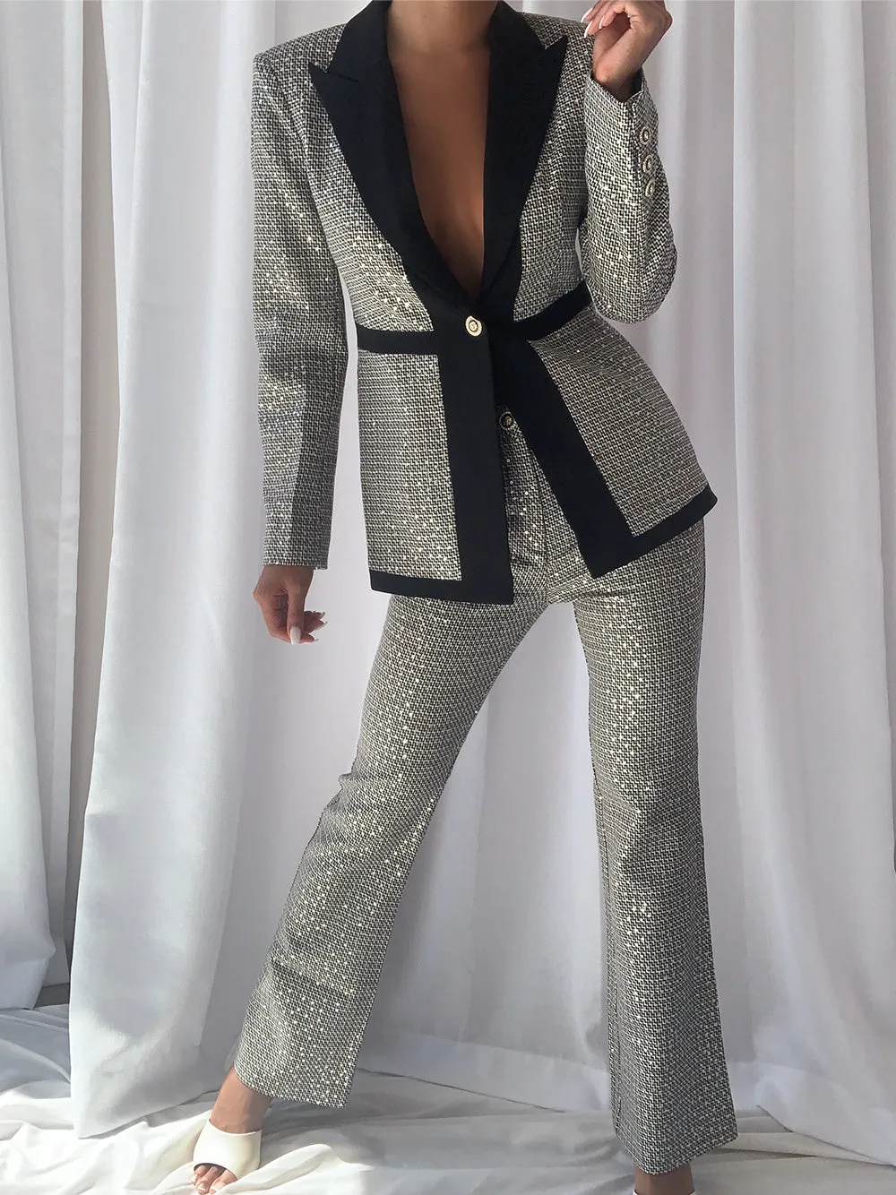 Women Fashion Blazer & Pants Set 387125