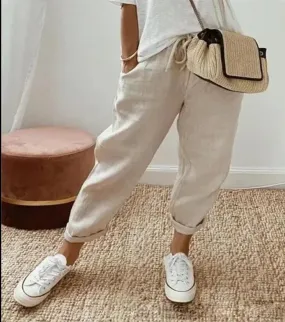 Women's Casual Cotton Linen Pants M S3115608