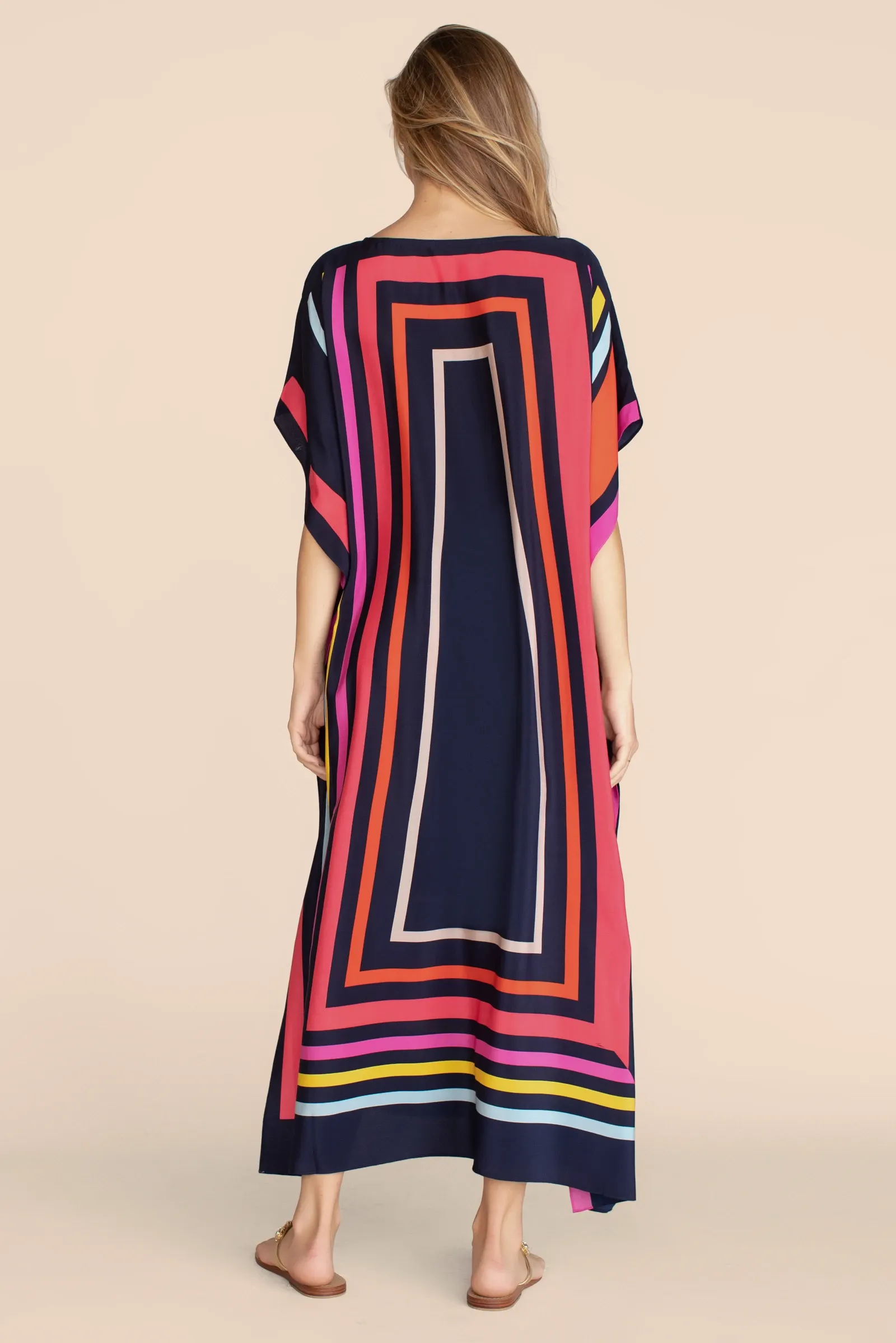 Women's Soft Satin Silk Kaftan, Long Beach Wear Caftan