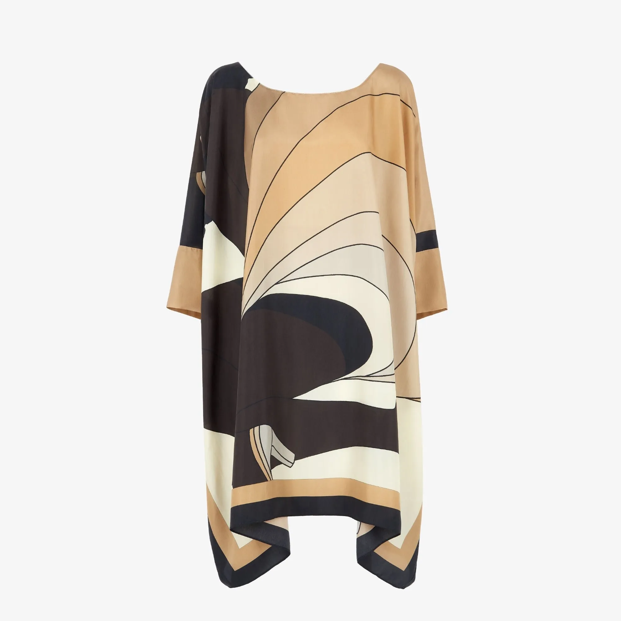 Women's Soft Silk Crepe Beach Wear Short Kaftan