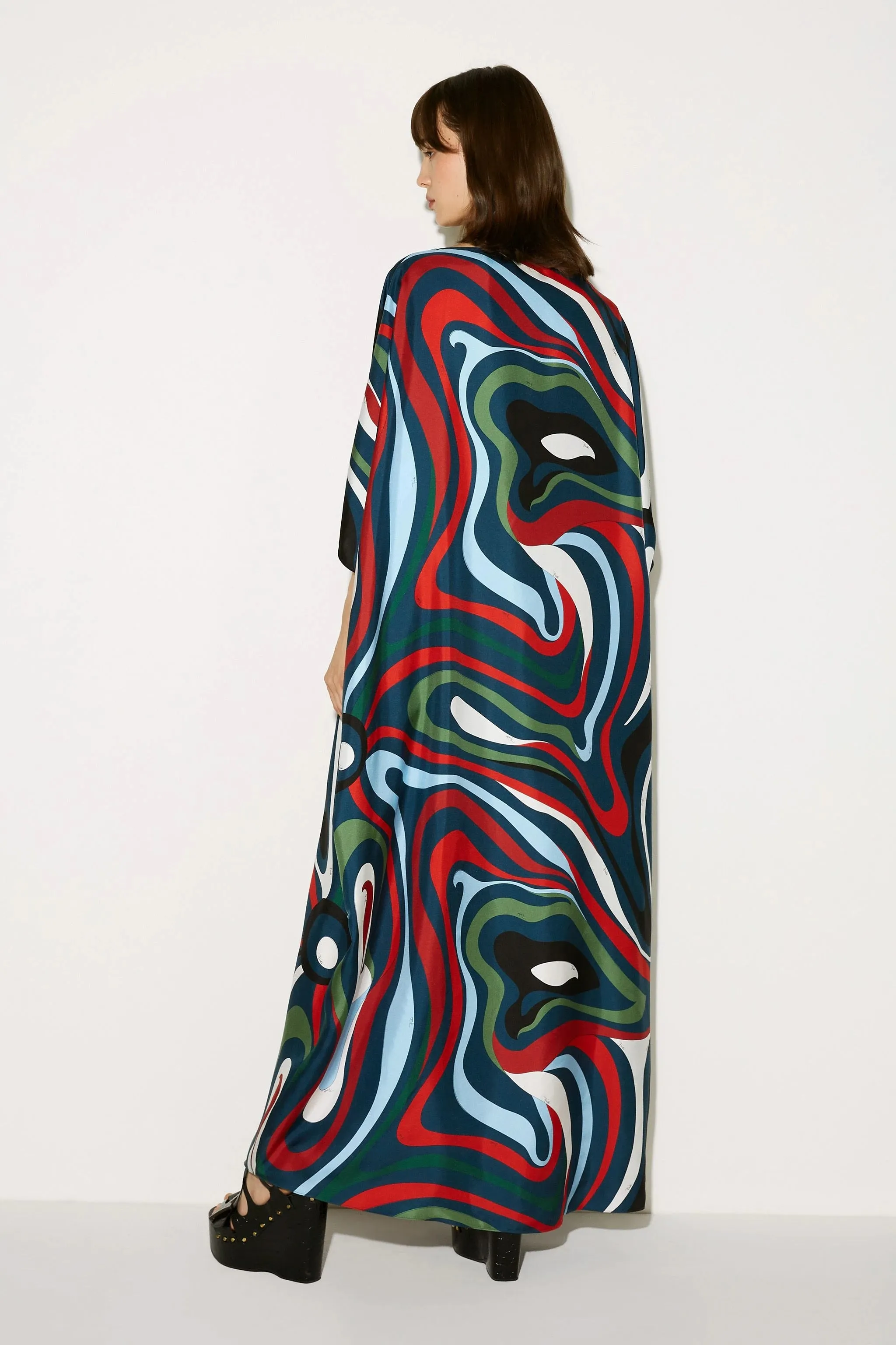 Women's Soft Silk Printed  Multi-color Casual Wear Kaftan
